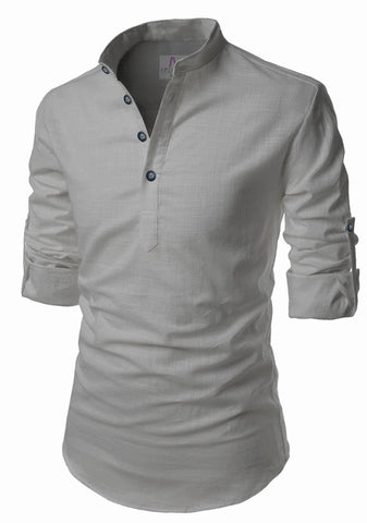 Men's Cotton Blend Fabric Full Sleeve Common White Base Kurta - Pack of 2