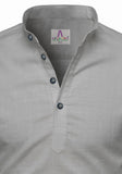 Men's Cotton Fabric Roll Up Sleeve Grey Kurta