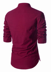 Men's Cotton Fabric Zip Closer Maroon Kurta