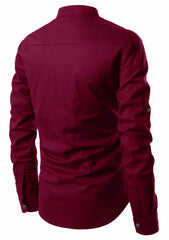 Men's Cotton Fabric Contrast Design Maroon Kurta