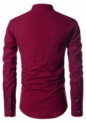 Men's Cotton Fabric Zip Closer Maroon Kurta