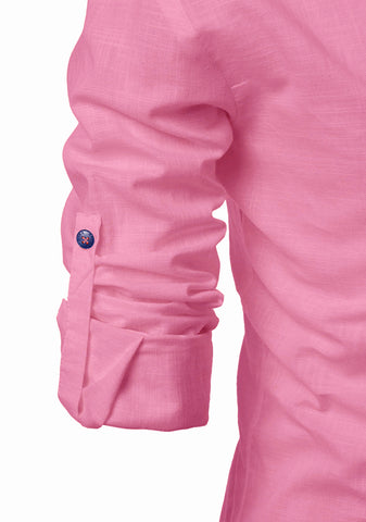 Men's Cotton Fabric Contrast Design Peach Kurta