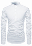 Men's Cotton Fabric Roll Up Sleeve White Kurta