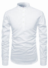 Men's Cotton Fabric Roll Up Sleeve White Kurta