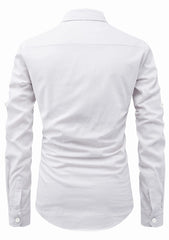 Men's Cotton Fabric Roll Up Sleeve Spread Collar White Kurta