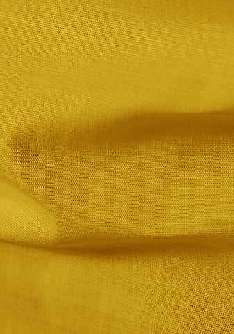 Men's Cotton Fabric Half Sleeve Yellow Kurta