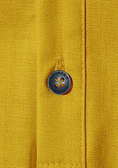 Men's Cotton Fabric Half Sleeve Yellow Kurta