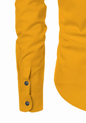 Men's Cotton Fabric Zip Closer Yellow Kurta